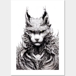 Lynx Wild Cat Animal Wild Nature Illustration Line Epic Illustration Line Art Posters and Art